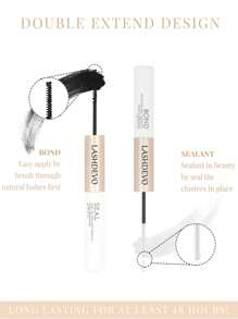 LASHDEVO 2pcs/Set Extra Strong Eyelash Glue, 2-In-1 Waterproof Long-Lasting Eyelash Adhesive (Glue 5ml/0.17fl Oz, Sealer 5ml/0.17fl Oz) - Rose Gold - View 4