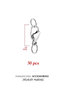 10 20 50 件/包 不锈钢龙虾扣挂钩连接器镀金带跳环适用于手链项链脚链链 DIY 珠宝制作配件用品连接 - Lobster clasp belt loop - 查看 15