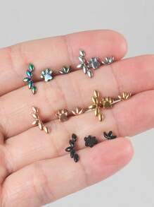 1 pièce Boucles d'oreilles clous en acier inoxydable en forme de serpent, étoile, cartilage tragus, hélix pour hommes et femmes, bijoux de piercing pour hélix et cartilage