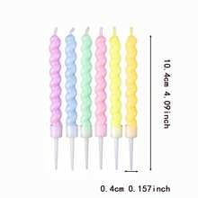 4.09inch 6 Spiral Colored Birthday Candle Girl Macaron Cupcake Candle Suitable For Wedding, Party, Birthday Decoration, Lucky Party, Sweet Theme Decoration Supplies