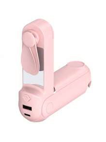 5 IN 1 Portable Handheld Fan - Multifunctional USB Rechargeable Foldable Cooling Fan With Power Bank, Flashlight & Makeup Mirror. Features 3 Adjustable Speed Levels.Perfect For Travel, Outdoor, Office & Home Use.Essential Multitool Fan For Anywhere. - Nhiều màu - Xem 11