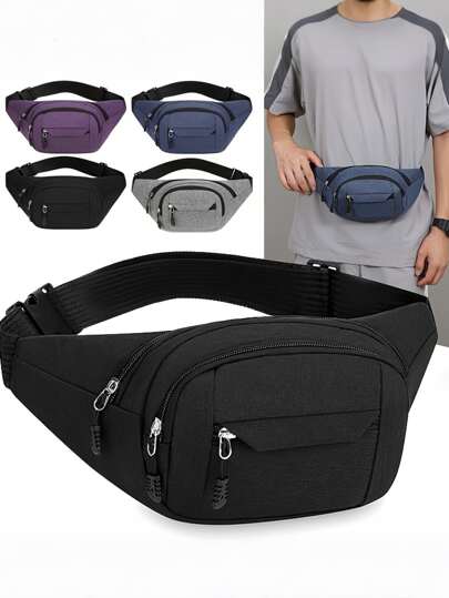 户外旅行时尚腰包 - 男士完美手机包！男士旅行信使胸袋礼品配件套装旅行钱包旅行斜挎包男士钱包袋钱包手机包跑步包男士腰包，男士腰包，旅行徒步旅行，跑步，便携式手机和钱包（扣位不固定）包顶袋加了一条线
