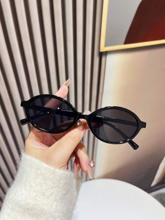 1 件女士优质塑料圆框复古时尚眼镜，光滑表面适合日常生活和旅行，是时尚舒适女性夏季海滩度假、户外、旅行的完美选择