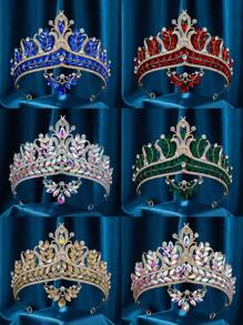 Rhinestone Leaf Wedding Tiara Headband For Brides, Rose Gold Crown Headband For Pageants Wedding Prom Birthday - Multicolor - View 12