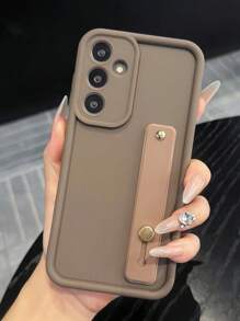1个时尚阶梯式相框装饰腕带手机壳，兼容苹果12/13 Pro Max、荣耀X7、三星Galaxy A56 5G、Infinix Smart 8、Infinix Hot 40i、Spark 20、Spark 20C、Spark Go 2024、红米Note 14 5G、摩托罗拉Moto E22/E22i、OPPO A54，简约设计，适合日常使用和户外携带，防水、防震、防摔、防刮，国际版，非国内版。 - 棕色 - 查看 3
