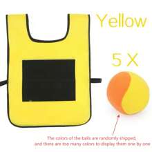 Interactive Sticky Ball Vest Game - Outdoor Sports Toy With Catching And Throwing Targets, Available In Red, Green, Blue, Yellow (Ball Color Shipped Randomly) - Multicolor - View 15