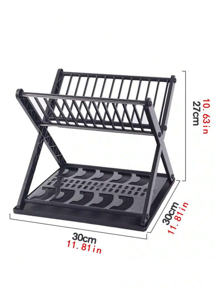 1pc Kitchen Bowl Rack Drain Rack Cabinet Plastic Storage Rack, Multifunctional Home Use For Bowls, Plates, Utensils - Multicolor - View 2