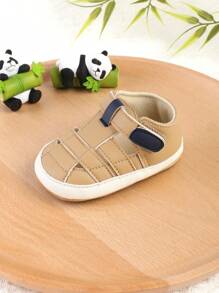 1 Pair Infant/Toddler Breathable Mesh Hook & Loop Design Sandals, Suitable For 0-1 Year Old Infant Boys/Girls, Fit For Summer, Spring & Autumn - Apricot - View 4