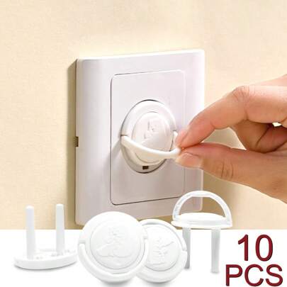 6pcs/10pcs EU Socket Covers - Child Electric Outlet Plugs, Prevent Electric Shock