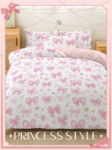 2/3pcs Duvet Cover Set, Comforter Cover Set, Bedding Set, Independence Day , Cute Princess Style Duvet Cover Set, Valentine's Day Bedding Gift Set, Soft And Comfortable Bedding Set For Bedroom, Skin Friendly Double Bedding Set, Christmas Bedding Set, Made Of Soft And Breathable Fabric, All Size Bed, For Twin, Full, King, Queen Size, Machine Washable