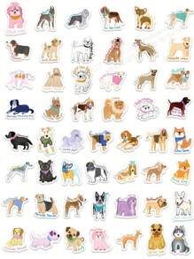 100 piezas de pegatinas con diseño de perros de dibujos animados en estilo dibujado a mano para diario, scrapbook, funda de teléfono, portátil, decoración de taza de agua, útiles escolares, de vuelta a la escuela
