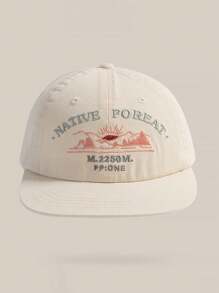 Gorra de béisbol plana casual unisex con bordado, estilo streetwear con un diseño de letras interesante