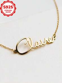 [Custom] 3g 925 Sterling Silver, 1pc Customized Engraved Text Minimalist Bracelet, Personalized Jewelry Gift For Valentine's Day, Christmas (Custom Note Can Only Be Provided In English, Other Languages Will Be Translated To English)