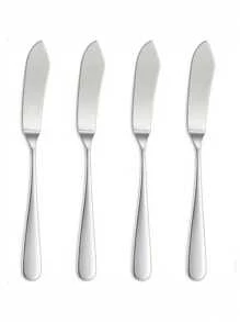 1/2/4pcs Stainless Steel Korean Style Butter Knife, Jam Spreader, Peanut Butter Knives For Toast, Bread, Cream
