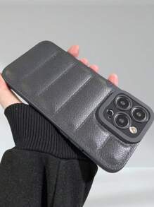 Leather Texture TPU Protective Lens Shock-Proof Phone Case Compatible With Iphone Smartphones, Down Jacket Style