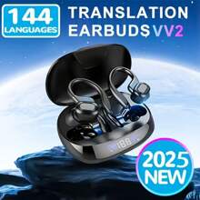 144 Languages Real-Time Translation Headphones, AI Voice Call Noise Reduction Headphones, With Touch, USB Type-C Charging, Non-Waterproof Plastic Closed Headphones, Suitable For Sports, Travel, Study, Birthday Gifts