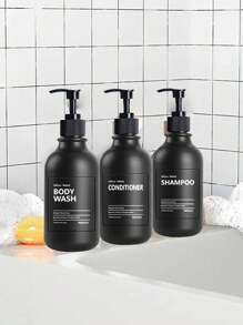 LEAPAIR 2/3 Peças Frasco Dispensador de Loção de 500ml/16.9oz com Bomba Dispensadora com Rótulos ou Suporte para Garrafa, Garrafas Recarregáveis de Shampoo e Condicionador, Frascos Dispensadores Apertáveis, Para Sabonete Líquido/Shampoo/Condicionador/Sabonete Líquido para as Mãos/Detergente Líquido/Loção, Dispensador de Armazenamento de Cozinha e Banheiro, Decoração de Banheiro Doméstico, Decoração de Outono, Volta às Aulas