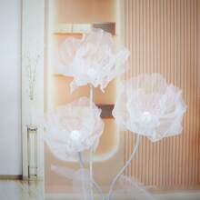 1Pc 40/50cm Big Simulation Flower Window Display 3D Large Artificial Flowers Hanging Gauze Hollow Fake Flower Wedding Home Decor Back To School Room Decor School Supplies