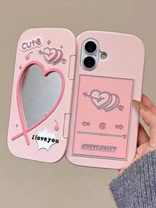 Funda tipo espejo de silicona con diseño de flecha del amor, compatible con iPhone 16, 15, 14 y 13 Pro Max, protección linda y a prueba de golpes con cubierta suave