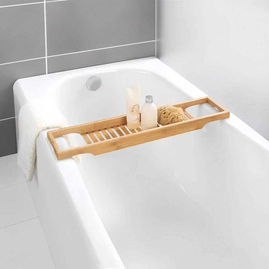 Bloom Store-BANDEJA BAMBU BAÑERA 70 x 14.5 x 4.5 cm - Beis - Ver 1