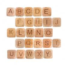 26pcs Wooden English Alphabet Beads, Square Spacer Beads For DIY Bracelets, Necklaces, Jewelry Making, Crafts Supplies