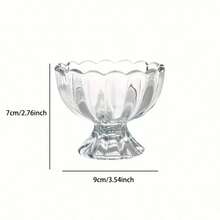 1 chiếc cốc tráng miệng bằng thủy tinh, cốc kem hình cánh hoa bằng thủy tinh trong suốt, cốc tráng miệng trà sữa sáng tạo dùng trong gia đình, bát đựng sữa chua, salad, kem, bát đựng món khai vị, bát bánh bông lan mini, đồ dùng nhà bếp gia đình. - Nhiều màu - Xem 5