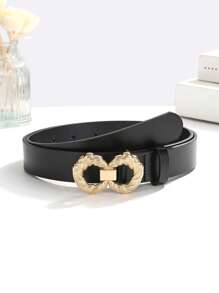 1pc Knitted Twist Double-Ring Decor Fashionable Versatile Women Waist Belt, Suitable For Daily Use
