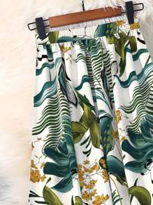 Women's Spring And Summer Fashion Casual Flower Print Skirt