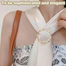 5 pièces Ensemble de clips d'anneau pour t-shirt en métal - Accessoires de mode pour chemises, foulards et chapeaux, boucles rondes invisibles pour attache, pour la décoration de vêtements