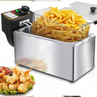 Freidora De Aceite Eléctrica Automática Acero Inoxidable 6L