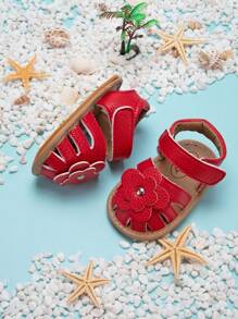 Cute Summer Soft-Sole Infant Girl Sandals - Red - View 2