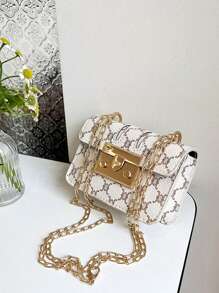 1pc Pu 时尚复古迷你时尚硬币小方包，百搭小众设计时尚单肩斜挎包，舒适的肩带，顺滑的长款，百搭不挑剔，适合日常外出、游玩、上学、通勤使用，是送给朋友的完美礼物 - 迷你方包 - 查看 4