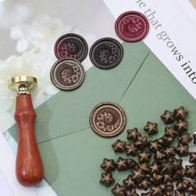 100Pcs Dark Coffee Star-Shaped Sealing Wax Beads For DIY Decoration, Including Envelopes, Wedding Invitations, Cards, Postcards, Gift Packaging, Crafts, Scrapbooks