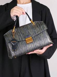 2025新款复古蓝蛇皮高端手提包，时尚奢华女士托特包，轻便大容量单肩斜挎包，鳄鱼纹鸵鸟纹OL百搭挎包 - 彩色 - 查看 11