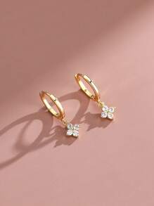 1 Pair Ladies' Fashion Luxury Elegant Four-Leaf Clover Earrings, Delicate Eardrops Suitable For Everyday Wear