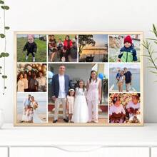 1pc Custom Photo Collage Frame Canvas Poster, Personalized Wall Art, Photo Album Replacement, Upload Your Family Photos/Couples/Music/Parents/Young People Photos, Etc., Modern Simple Home Decoration, Frame/Frameless, Vertical/Horizontal Gifts Birthday Graduation - 1Pc - View 10