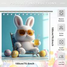 1/4 件春季复活节快乐彩绘鸡蛋、兔子、蝴蝶、五颜六色的花朵、草地。母亲节总统日浴帘套装防水时尚实用印花浴帘套装适用于家庭装饰每个浴室淋浴房浴缸婚礼、庆祝、旅行、便携、露营、商务旅行母亲节鲜花、给妈妈的个性化礼物、最后一分钟的礼物、母亲节创意、母亲节礼物、给妈妈的手工卡片、50 美元以下的最佳母亲节礼物