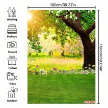 Spring Easter Backdrop For Photography Nature Forest Scenery Tree Grass Sunshine Wall Decor Floral Photo Background Photoshoot Banner