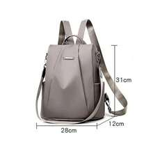 New Fashion Nylon Solid Color Lightweight Waterproof Large Capacity Detachable Shoulder Strap Multi Functional Women's Backpack - Black - View 3