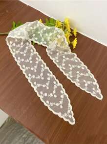 1pc Women's Extra Long Lace Headband, Simple & Sweet Polyester Lace Hairband, Beach Accessories, Can Be Used As Hair Tie, Necklace, Fashion Apparel Accessory, Can Also Be Used As Belt Or Bag Charm Turban Headband Sweatband