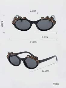 1 Pair/3 Pairs Children's Oval Monster Sequin Bow Fashion Decorative Fashion Glasses - Multicolor - View 9