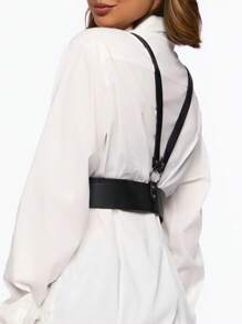 1 Classic Sexy Lingerie Accessory Fashion PU Leather Women's Black PU Leather Waist Shapewear Chest Drawstring Gothic Style Holiday Wear With A Belt