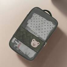 1pc Baby Clothes Storage Bag, Large Capacity Waterproof Dirty Laundry Organizer, Separating Compartments, Motherhood Accessories, (White)