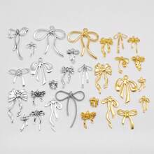 29 件混批金属合金蝴蝶结饰物金色银色蝴蝶结适用于吊坠耳环钥匙扣 DIY 珠宝工艺装饰 - Bow Charm - 查看 5