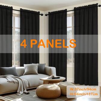 1PC,Curtain,Blackout Curtain, Heat Insulation, Opaque Curtain With Eyelets, Light Insulation, Anti-UV, Bedroom Home Living Room Interior Decoration