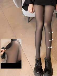 1pc 80g Women's Sexy Sheer Black Round Dot Tights, Autumn/Winter Pantyhose For Business & Sexy Look,Warm Bottoming Pants(Suitable For 15-25°C)