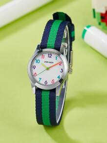 1pc Elegant Cute Cartoon Digital Canvas Children's Watch Quartz Watch Best Birthday Gift For Girls Back To School Season