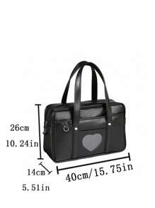 Japanischer Stil Schul-/Büro JK Uniform Pendler Laptop Messenger Bag, minimalistisch vielseitiger kleiner Umhängetasche, stilvolles hochwertig Design mit großer Kapazität für Frauen - Schwarz - Übersicht 4