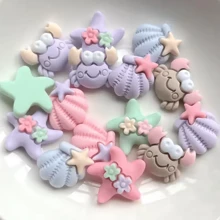 20 piezas de cabujones de resina con diseño de estrellas de mar y conchas serie marina linda para manualidades, decoración y accesorios de joyería DIY -JJ10