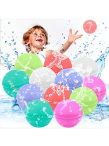 Wiederverwendbare Wasserbälle, selbstschließende nachfüllbare Wasserbälle, weiche magnetische Silikonwasserbälle, Wasserspielzeug, Wasserpark, Sommerfest (Farbe und Stil sind zufällig)